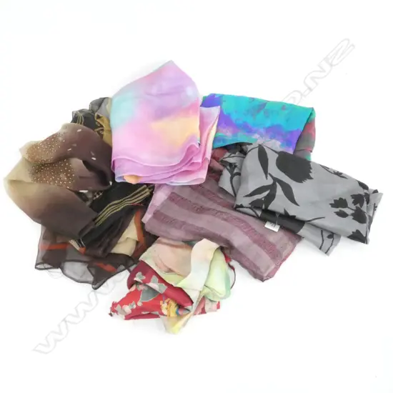 8 MOSTLY SILK SCARVES 