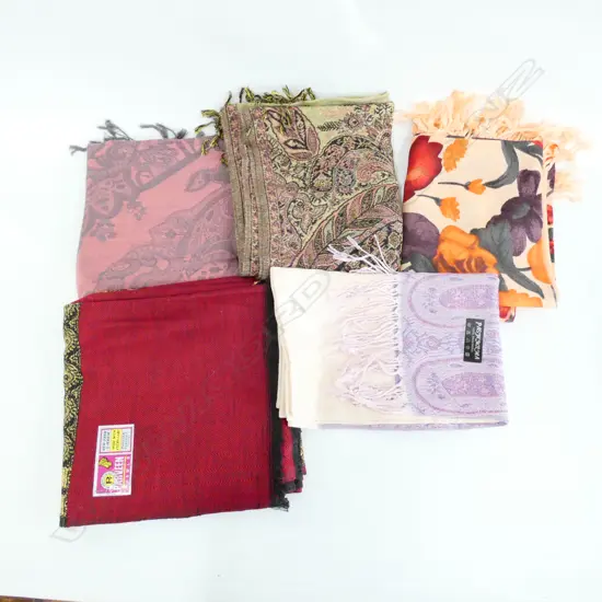 5 PASHMINA SCARVES 