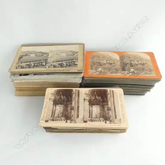LG LOT OF STEREOSCOPIC POST CARDS, MOSTLY NZ