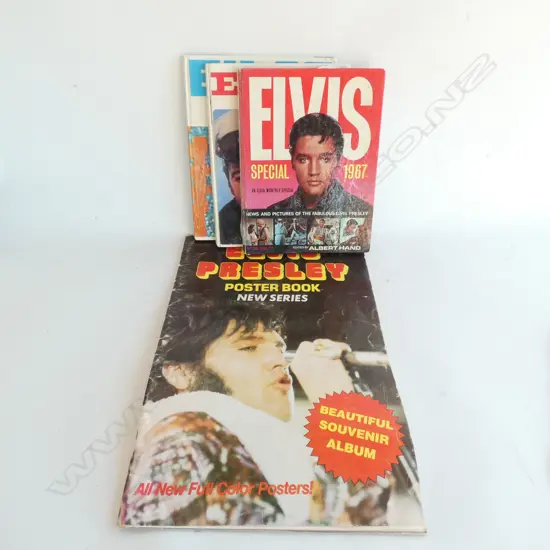 THREE ELVIS HARDCOVER SPECIALS - 1967, 70, 72. & ELVIS PRESLEY POSTER BOOK