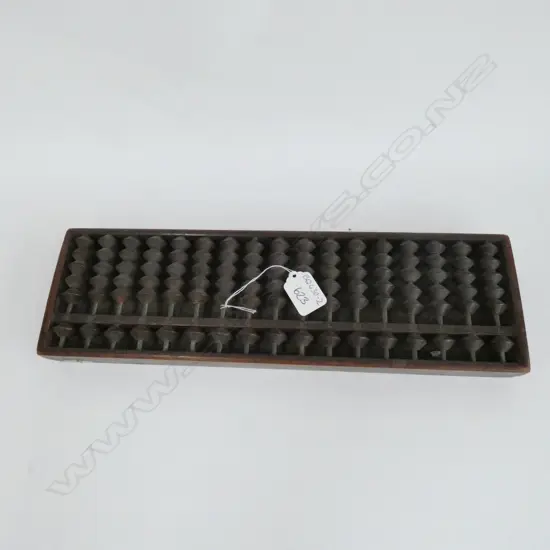 OLD ORIENTAL HARDWOOD ABACUS 375 X 110MM