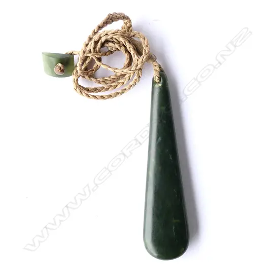 MAORI POUNAMU PENDANT L.80MM. ON CORD NECKLACE