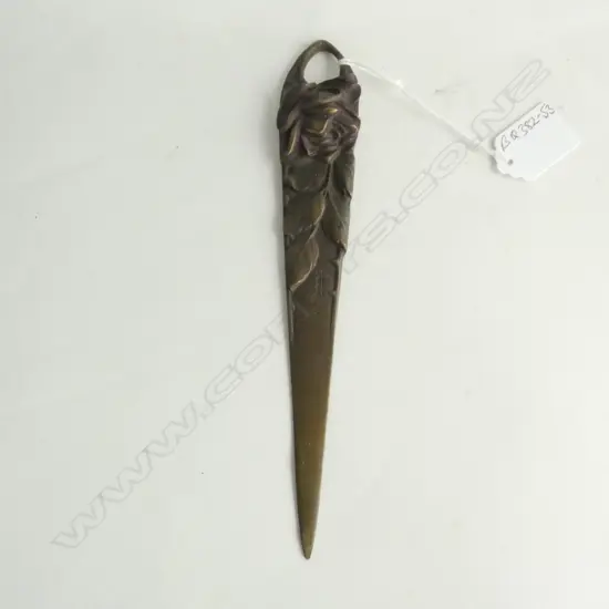 (012)FRENCH ART NOUVEAU BRONZE LETTER OPENER BY MIGNEAUX