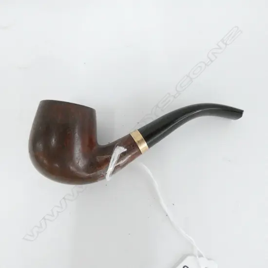 WOODEN PIPE, 14K GOLD BAND - GREENWICH HOUSE VIRGINIA. L. 125MM