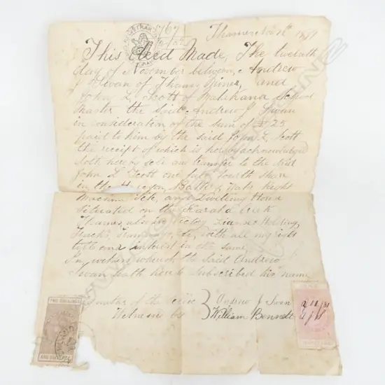 1881 DEED BETWEEN 2 THAMES MINERS 