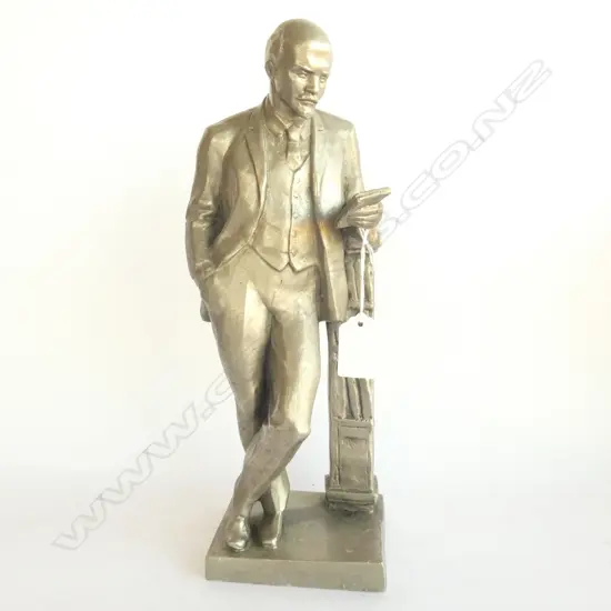 PEWTER (?) FIGURINE OF VLADIMIR LENIN, H. 325MM