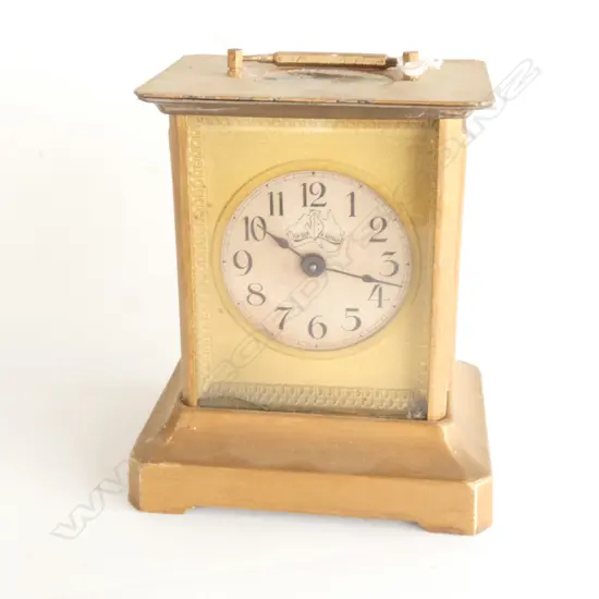 OLD GILT CARRIAGE CLOCK AUSTRALIAN PLAYS 'ADVANCE AUSTRALIA FAIR'
