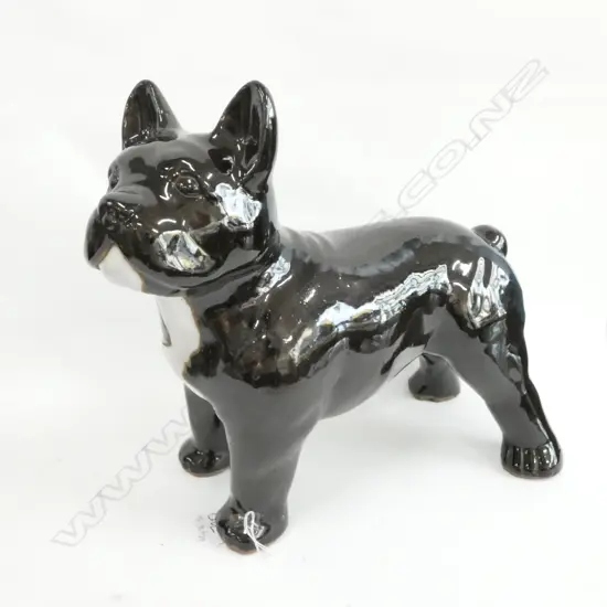 A POTTERY FRENCH BULLDOG L.350mm