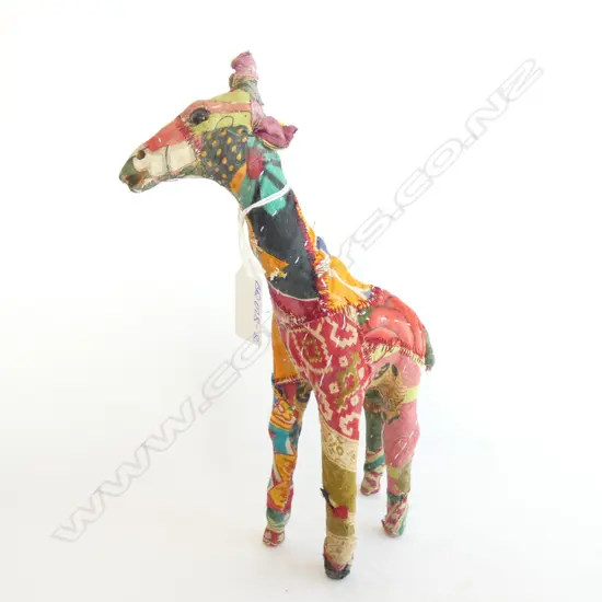 GIRAFFE SCULPTURE STITCHED FABRIC PATCHWORK COVERED H.235mm