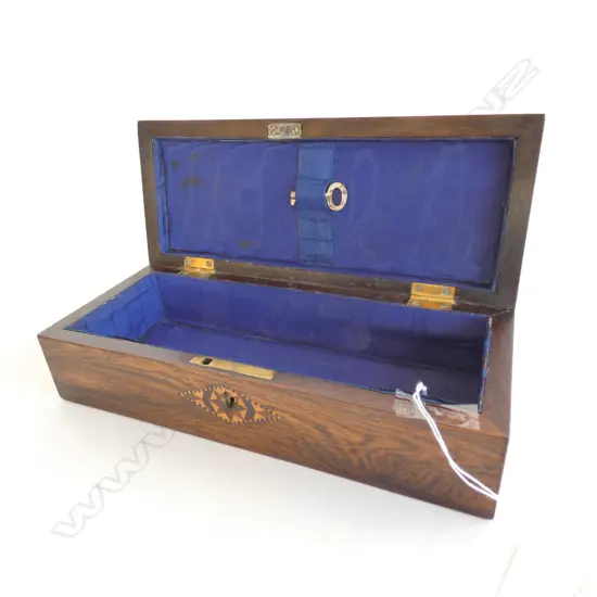 VICT TUNBRIDGE WARE BOX w FLAT TOP