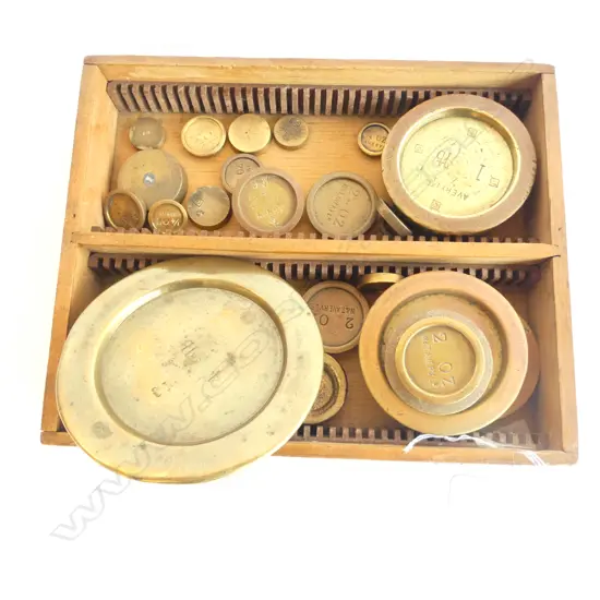TRAY OF ASST BRASS STACKING WEIGHTS