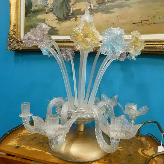 VENETIAN GLASS 6 ARMED CANDLEHOLDER AF H. 700MM