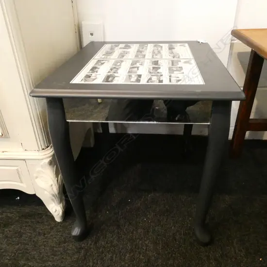 PAINTED QUEEN ANNE STYLE SIDE TABLE MIRROR TRIM H. 520MM