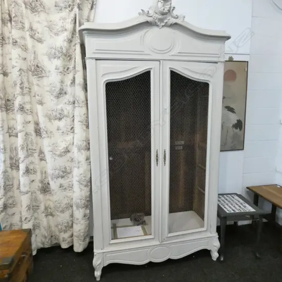 FRENCH PAINTED PANTRY/LINEN CUPBOARD