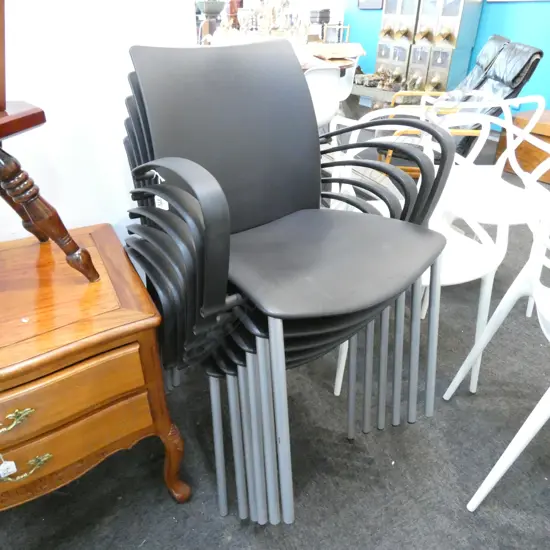 6 STACKER CHAIRS; 'GLOBAL' JOSEP LLUSCA FOR ENEA