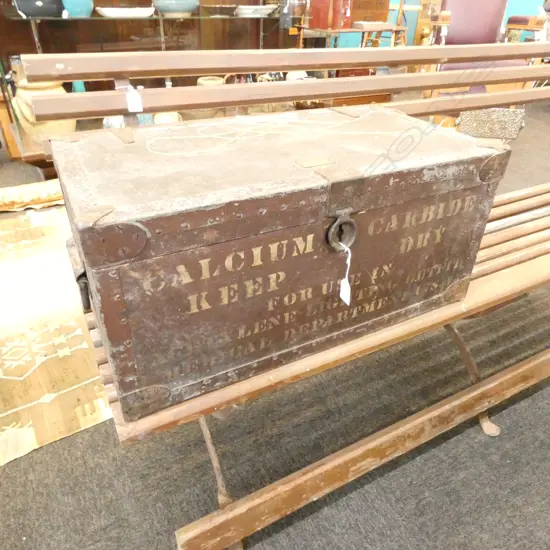 RUSTIC WOODEN TRUNK WITH IRON HINGES 330 X 220 X 290MM