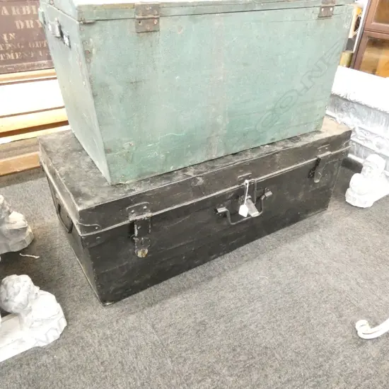 LG BLACK PAINTED METAL CHEST 900 X 440 X 340MM