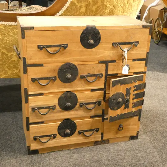 VINTAGE JAPANESE TANSU CHEST H. 575MM