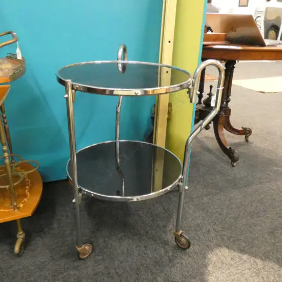 VINTAGE ART DECO STYLE TEA TROLLEY H. 735MM