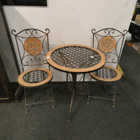 3 PCE IRON PATIO SET A/F