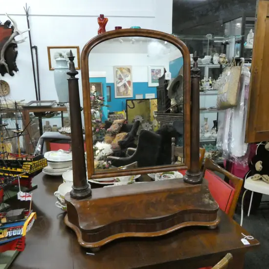 19THC MAHOGANY CHEVAL MIRROR H 860 MM