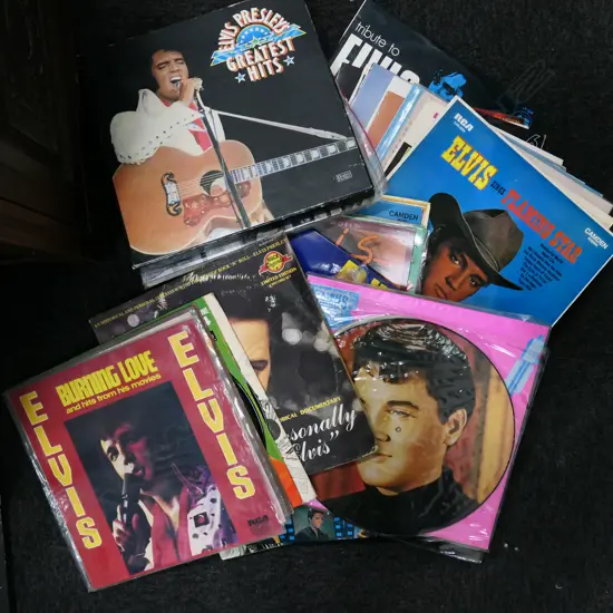 LG LOT OF ELVIS VINYL RECORDS + 7 OTHERS