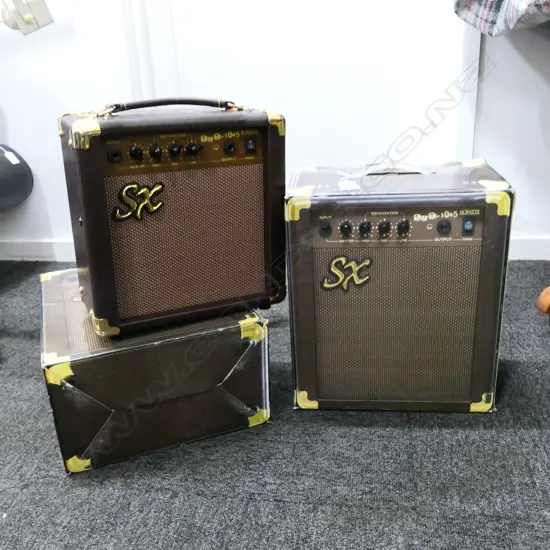 2 VINTAGE STYLE SPEAKERS, BOXED, H. 320MM