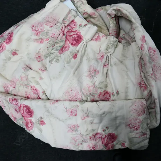 PR LINEN CURTAINS DECORATED WITH DAMASK ROSES AF