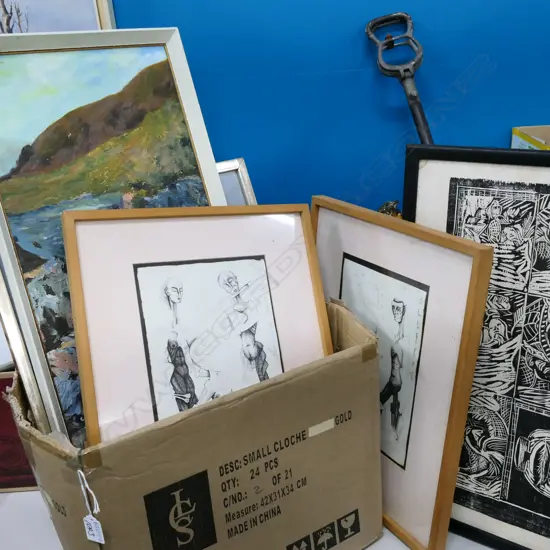 BOX LOT ASST. ARTWORKS 