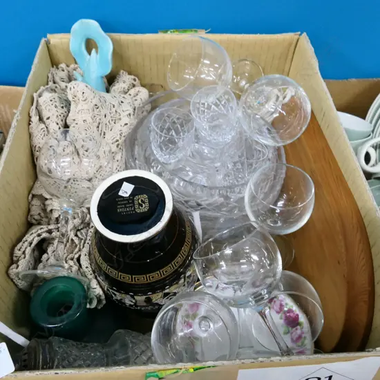 BOX LOT ASST. GLASSWARE