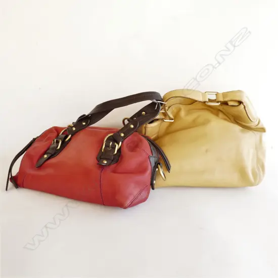 2 LEATHER HANDBAGS; LUCKY BRAND & SABRINA SCALA