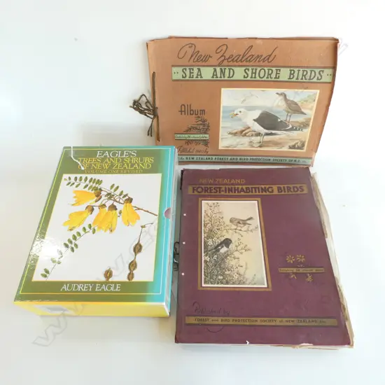 3 VINTAGE BOOKS ON NZ BIRDS + EAGLES TREES & SHRUBS OF NZ 