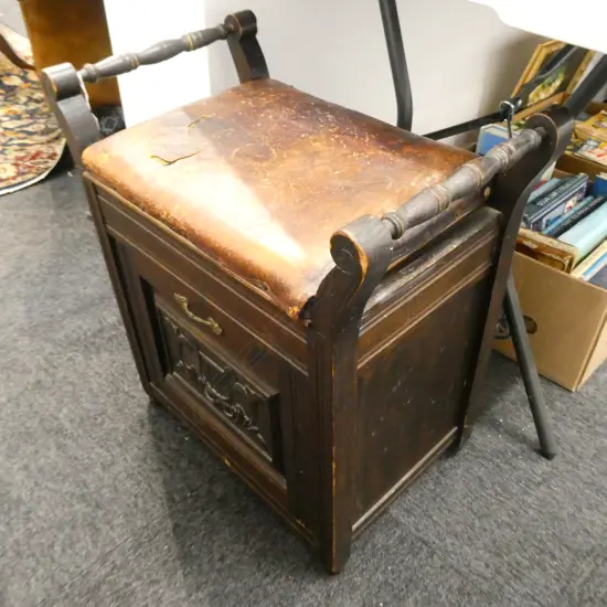 VINTAGE PIANO STOOL H. 615MM