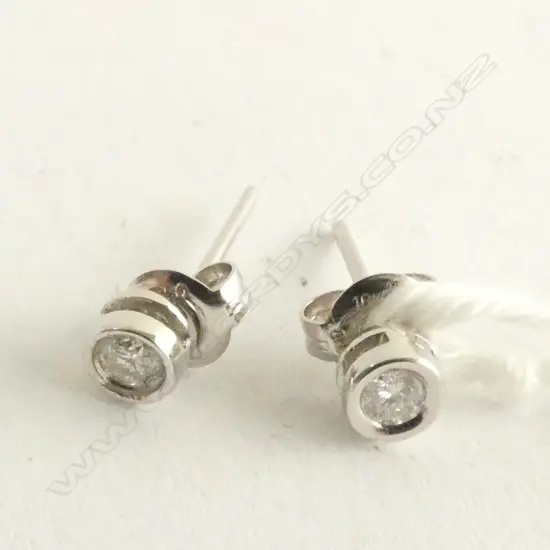 EARRINGS, STUDS, 18ct WHITE GOLD, EACH STONE APPROX 0.1 OF A CARAT