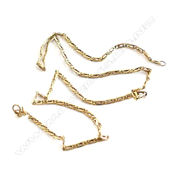 14CT FLAT CURB LINK NECK CHAIN 18CT CLASP 7.92gm