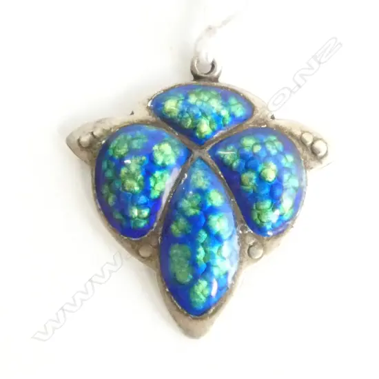 (19401) EDWARDIAN SILVER & ENAMEL PENDANT 