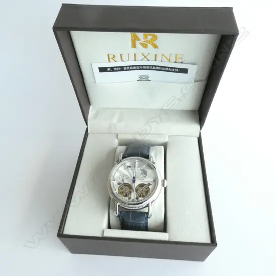 RUIXINE WATCH, CHRONO, SKELETON, 43mm DIAMETER, IMPRESSIVE WATCH, BRAND NEW IN ORIGINAL CASE