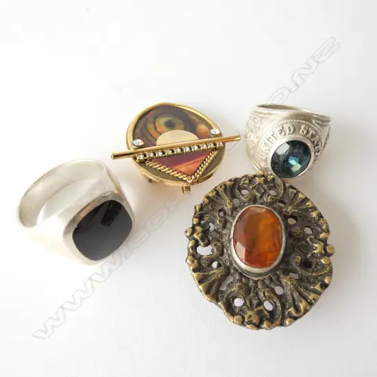 SILVER US NAVY RING AND OTHER SILVER JEWELLERY