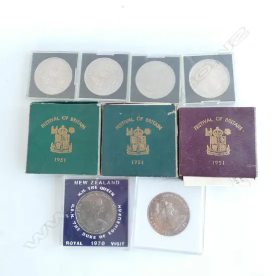 COLLECTION ASST. CASED COINS; FESTIVAL OF BRITAIN ETC