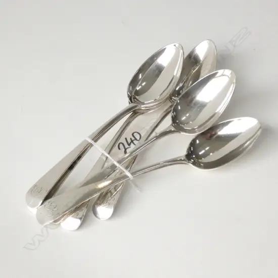 SIX REGENCY SILVER TEASPOONS LONDON 1818 124gn