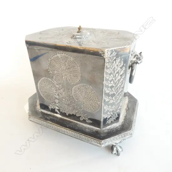 EPNS LIDDED VICTORIAN BOX H. 145MM