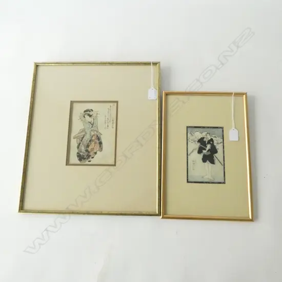 PR JAPANESE PAINTINGS; GEISHA (175 X 125MM) & ONE OTHER