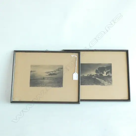 A PAIR OF BLOCKPRINTS SIGNED MARK TRENTHIM?? EACH L.340mm