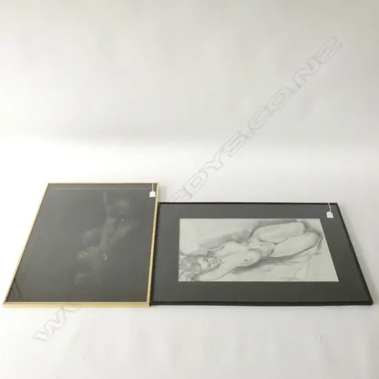 MICHAEL YOFFLE 'SLEEPING WOMAN' '99 CHARCOAL 320 X 580MM + CRYING GIRL PENCIL  