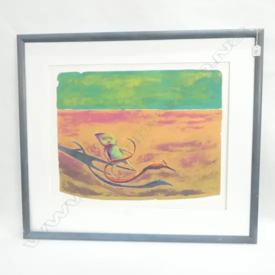 FENEY '91 SIGNED PRINT 'HOLDING THE SNAKE BY IT'S TAIL' 470 X 595MM FRAME AF