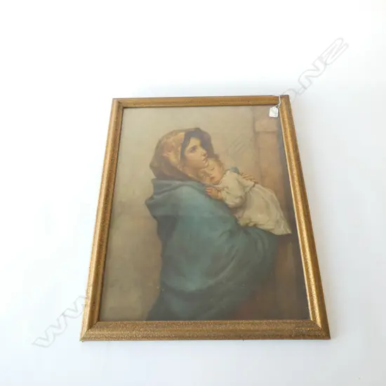FRAMED RELIGIOUS PRINT, MARY & JESUS, 680 x 450MM