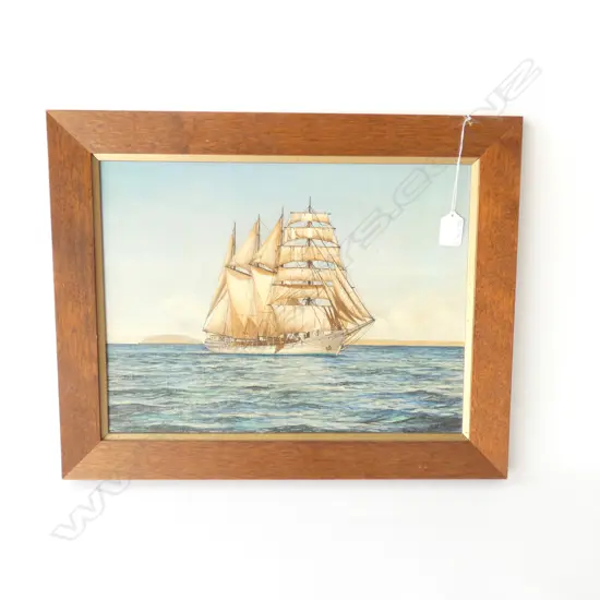 FRAMED OIL ON BOARD, OLD SAILING SHIP  390 X 290MM