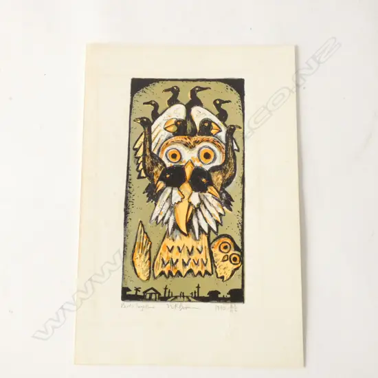 NIGEL BROWN ‘BIRDS TOGETHER’ MUKA STUDIOS LITHOGRAPH 23/115, SIGNED & DATED 1990