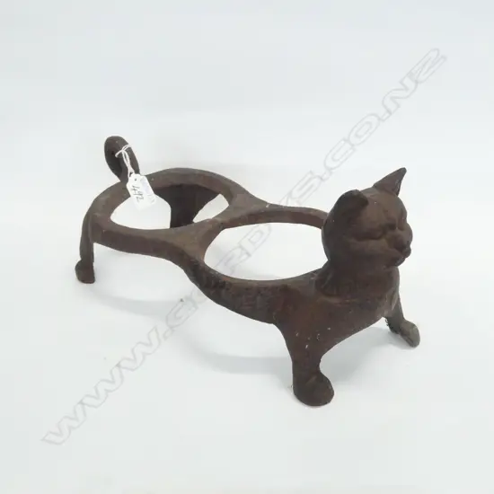 CAST IRON CAT POT PLANT HOLDER L. 400MM