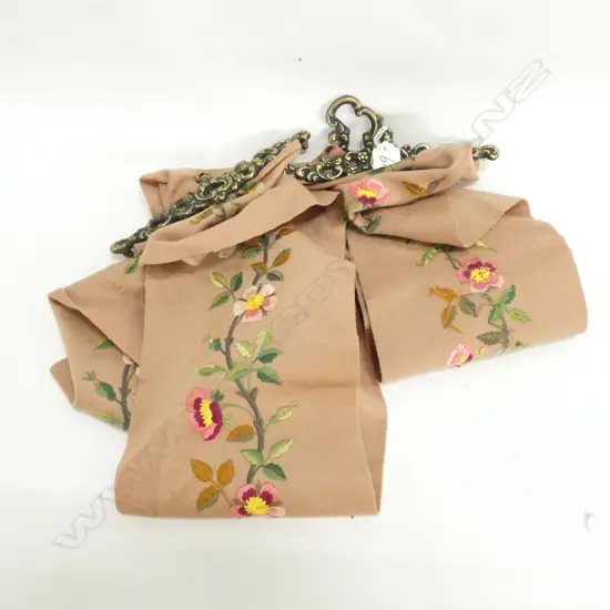 VINTAGE BEADED BELL PULL METAL FITTINGS